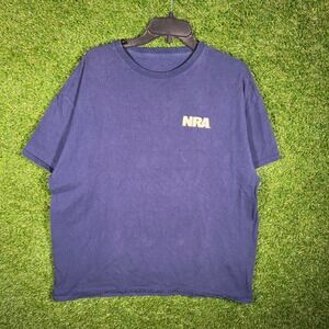 NRA National Rifle Association Navy Blue Bullet Casing Flag Graphic T-Shirt XL